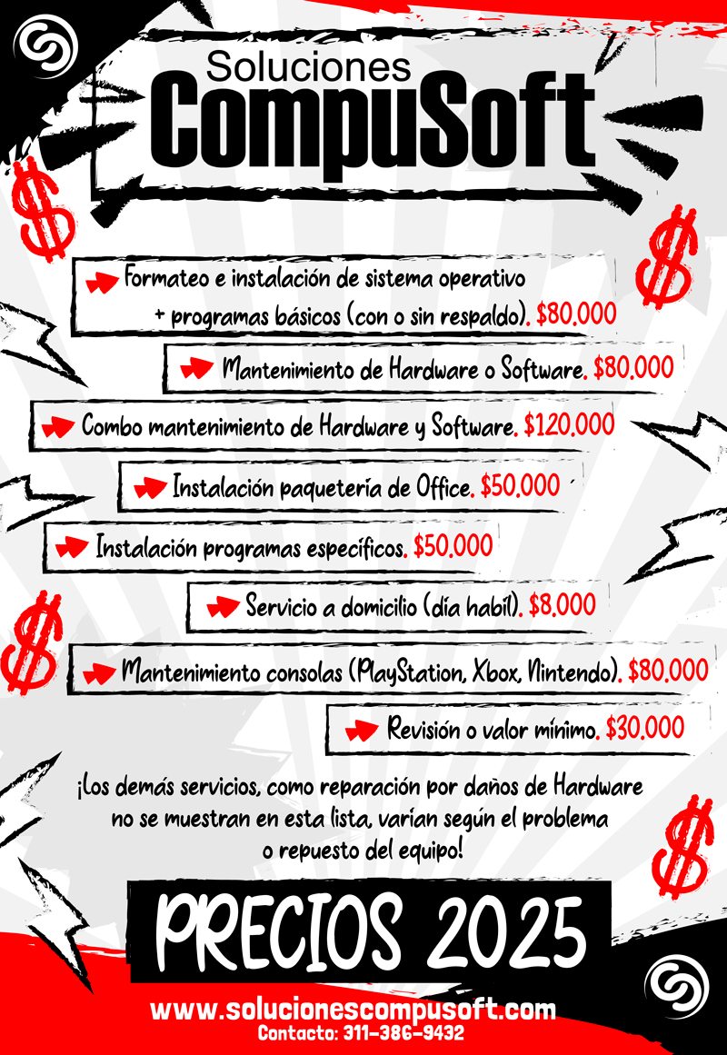 Precios de mantenimiento y soporte técnico de computadores en Pereira